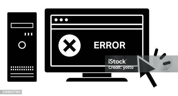 Error Screen On Desktop Computer Stock Illustration - Download Image ...