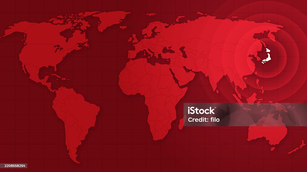 Japanese Map Influence Japan Country Outline Focus Circles Influence Map Background Stock ...