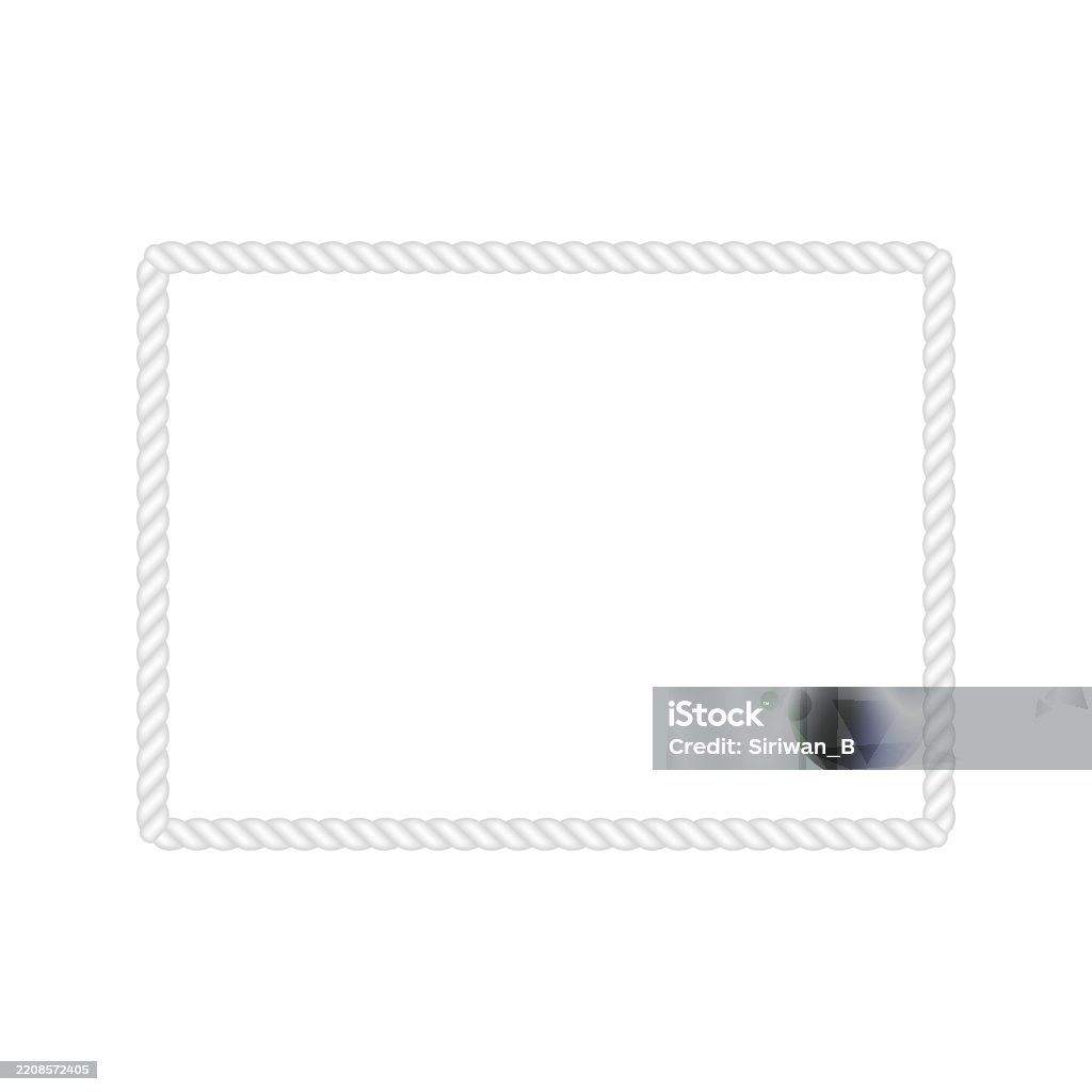 String Border Frame White Rope Rectangle Frame Blank String Cord Quadrilateral Border ...