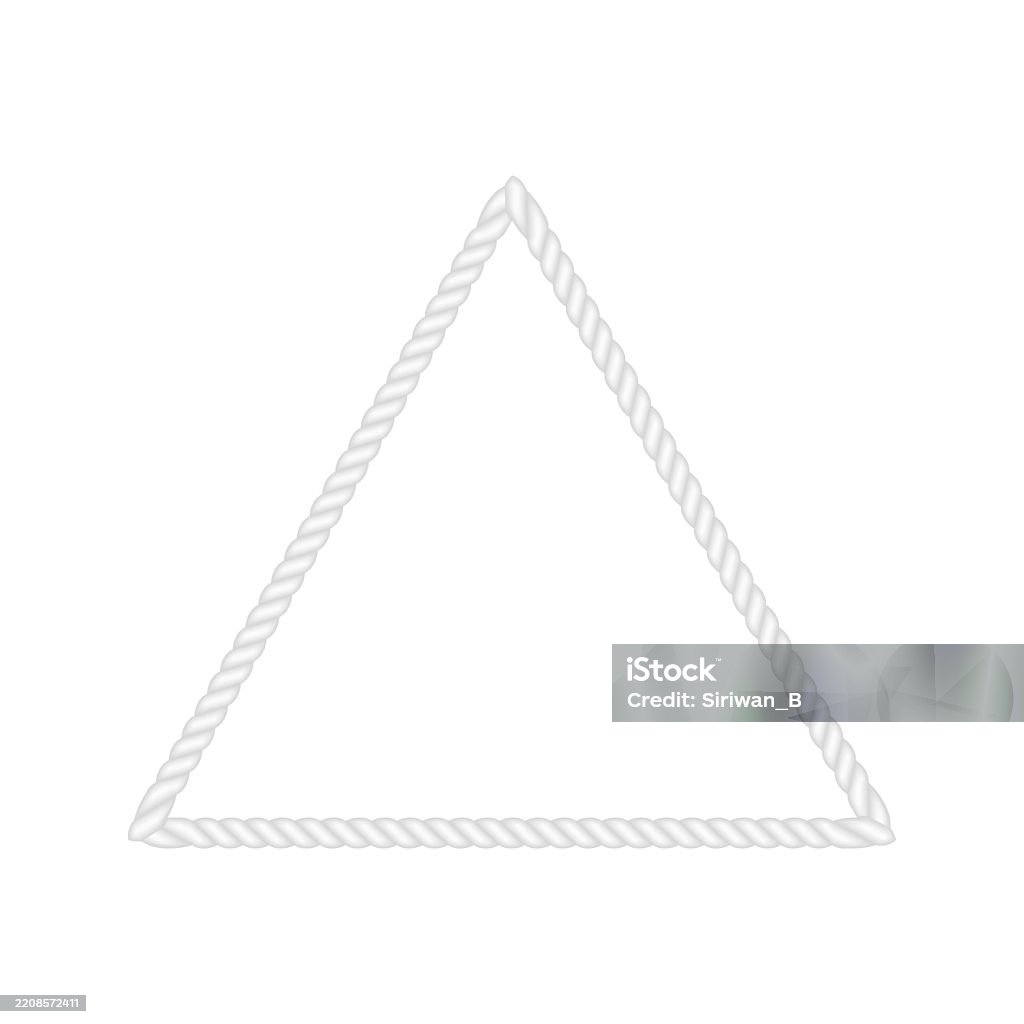 Triangle Rope Pattern White Rope Triangle Frame Blank String Cord Triangle Shape Border ...
