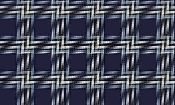 istock Seamless plaid, blue, navy, white, black, stylishly combined, suitable for designing clothes, skirts and pants, creating a modern and striking look. 2208572516