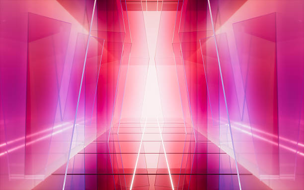 istock Abstract glass tunnel with gradient color, abstract and technology concept, 3d rendering. 2208580481