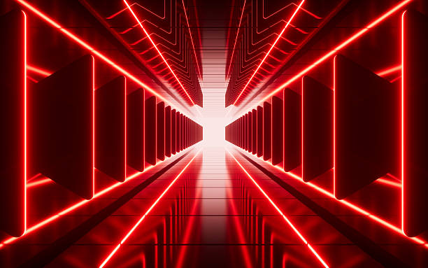 istock Red neon tunnel and light background, abstract and technology concept, 3d rendering. 2208580500
