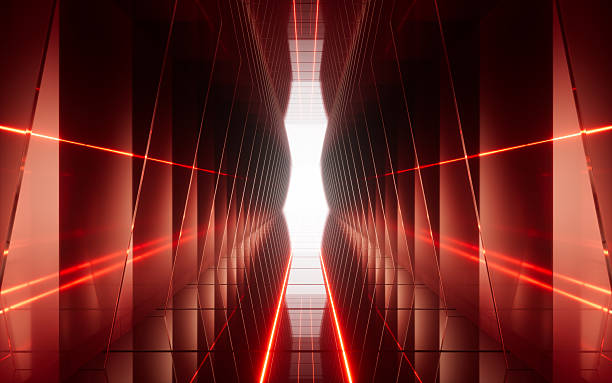 istock Red neon tunnel and light background, abstract and technology concept, 3d rendering. 2208580501