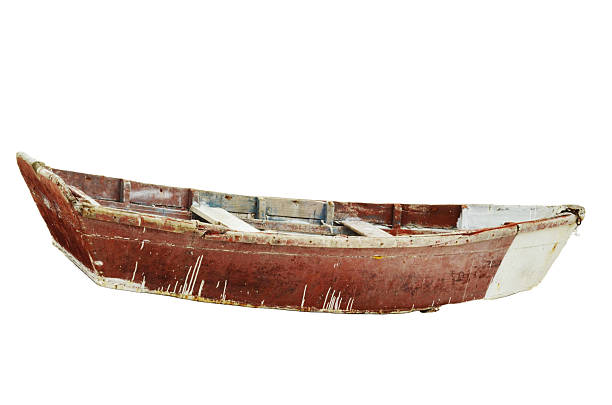 istock Rustic Wooden Boat with Peeling Paint and Aged Charm 2208583776