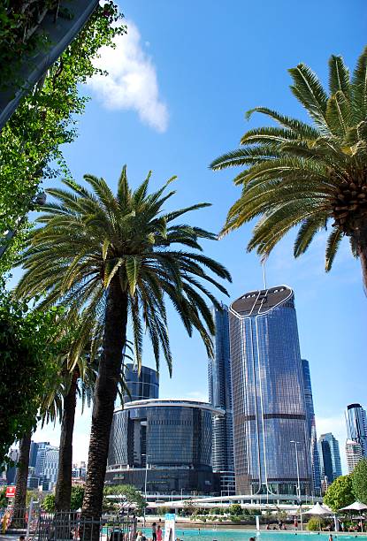 View from city beach in Brisbane Australia