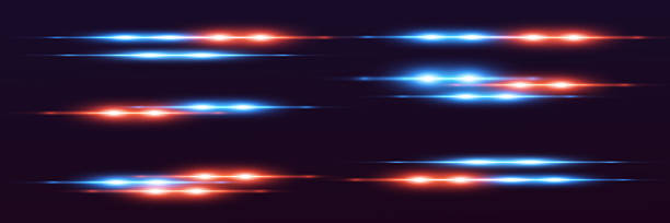 istock Light effect of neon lines. Effect of shine and light, flashes of laser beams. 2208601599