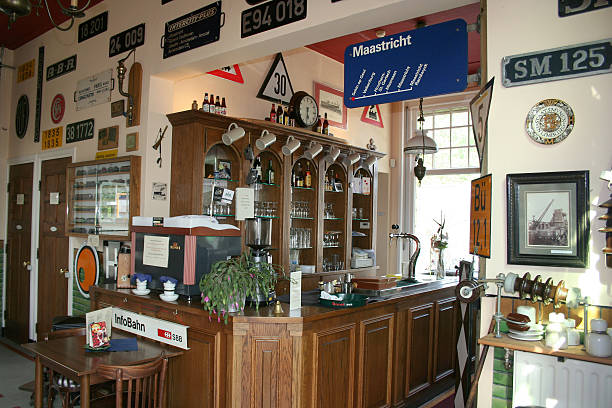 Schin op Geul,Limburg,Netherlands,june 2017: Interior Old fashioned railwaystation in South Limburg