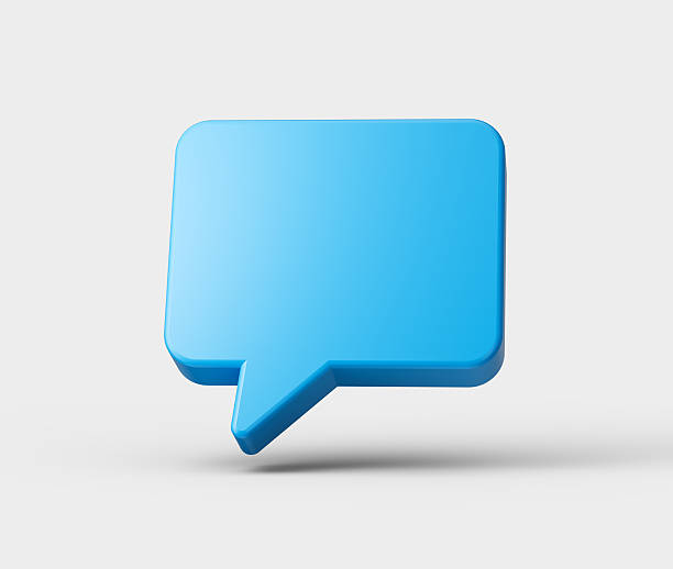 istock 3D Blue chat icon, symbolizing messaging, communication and conversation. 3d illustration 2208613944