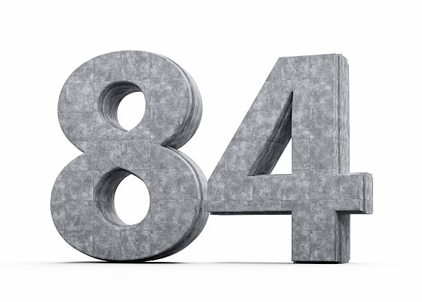 istock Concrete Number Eighty Four 84 Digit Made Of Grey Concrete Stone White Background 3d Illustration 2208613975