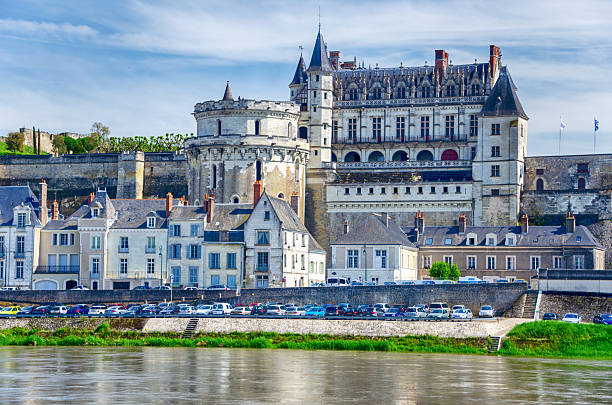 Loire River and city of Amboise, France