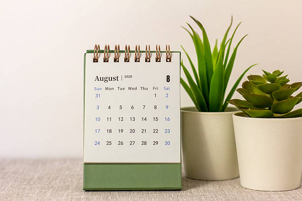 istock Hello August, August 2025 desk calendar for planning. 2208624272