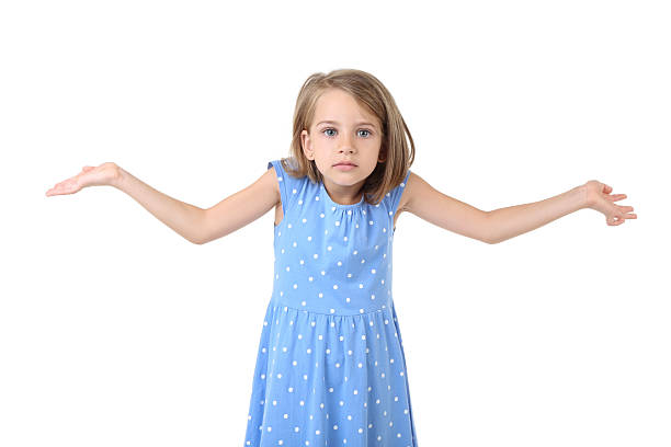 istock Beautiful little girl isolated on white background 2208626620