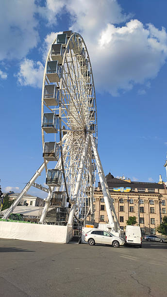 istock A large Ferris wheel against the blue sky 2208629538