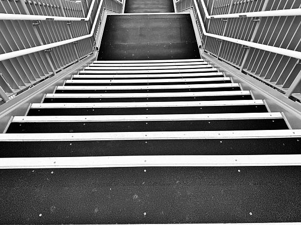 Looking down an outdoor stairway