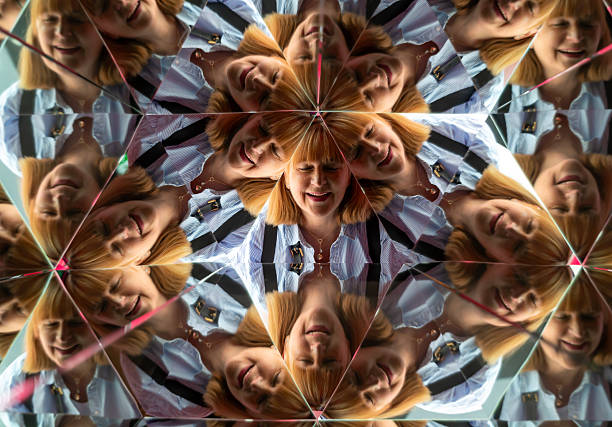 istock A woman with closed eyes in kaleidoscope style 2208633708