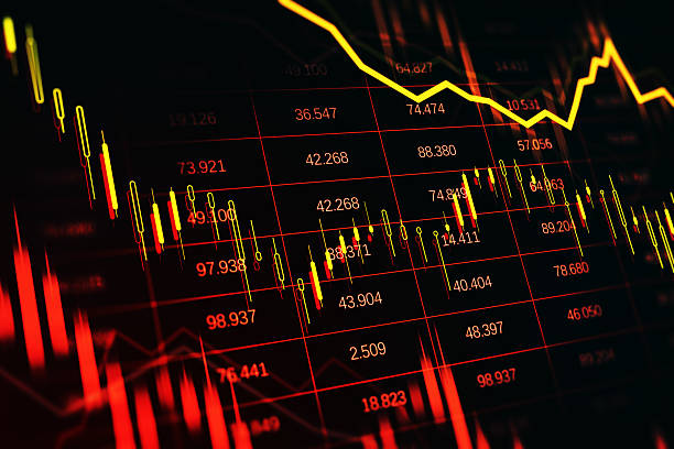 istock Abstract background showing downward yellow arrow and red candlestick chart indicating global financial crisis and stock market collapse impact. 3D Rendering 2208635938
