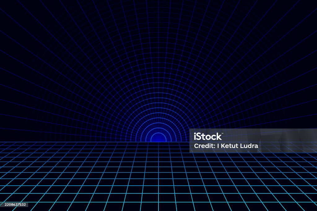 Blue Color Wireframe Blue Wireframe Landscape Stock Illustration - Download Image Now ...