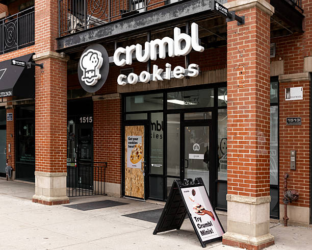 Chicago, IL, USA - March 27, 2025: Crumbl Cookies is a gourmet bakery chain specializing in cookies with over a thounsand locations worldwide.
