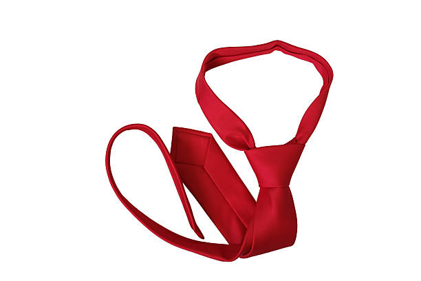 istock Crumpled red tie on a white background. 2208647289