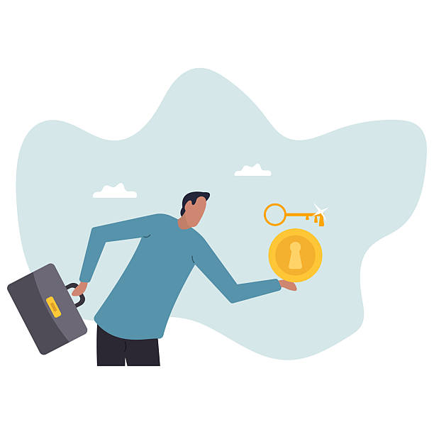 istock Financial key success, unlock secret reward for investment opportunity, wealth solution to make money and gain profit.character for design. 2208647862