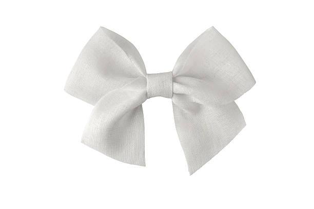 istock White linen bow isolated on white. Coquette style rustic knot. 2208648563