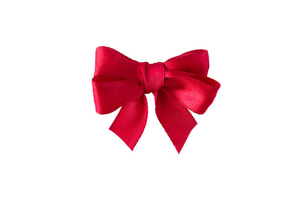 istock Cherry red satin ribbon bow isolated on white. Coquette style silk knot. 2208648590