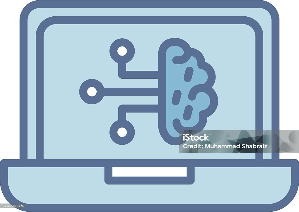 Machine Learning Line Fill Blue Stock Illustration - Download Image Now ...