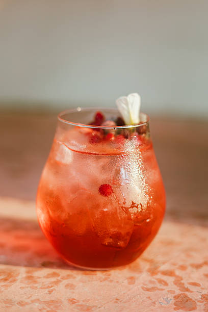 istock Close up strawberry soda on wood table 2208652586