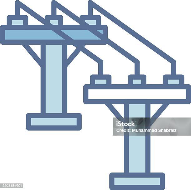 Pole Line Vector Electric Pole Line Fill Blue Stock Illustration - Download Image Now ...