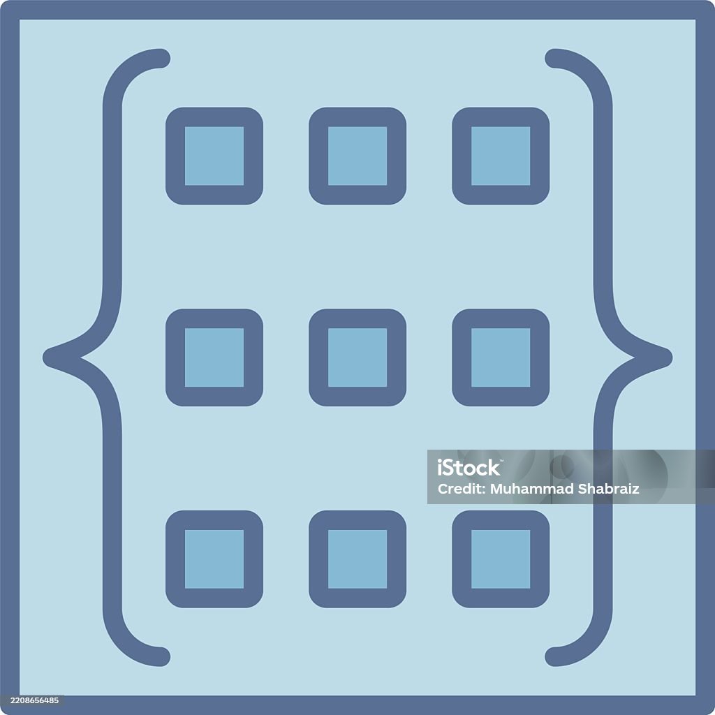 Matrix Line Fill Blue Stock Illustration - Download Image Now ...