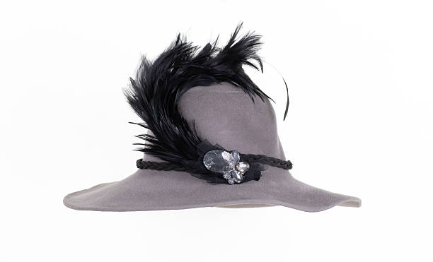 istock Women's hat with black feathers isolated on white background 2208658194