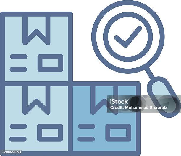 Blue Quality Control Quality Control Line Fill Blue Stock Illustration - Download Image Now ...
