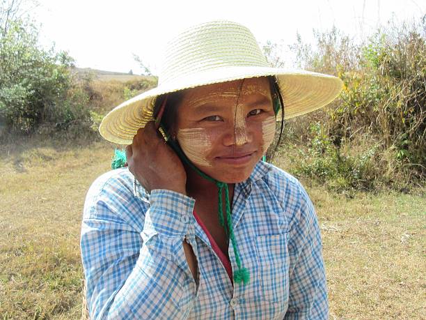Inle Lake, Myanmar, February 13, 2015: Tribal people in Myanmar countryside