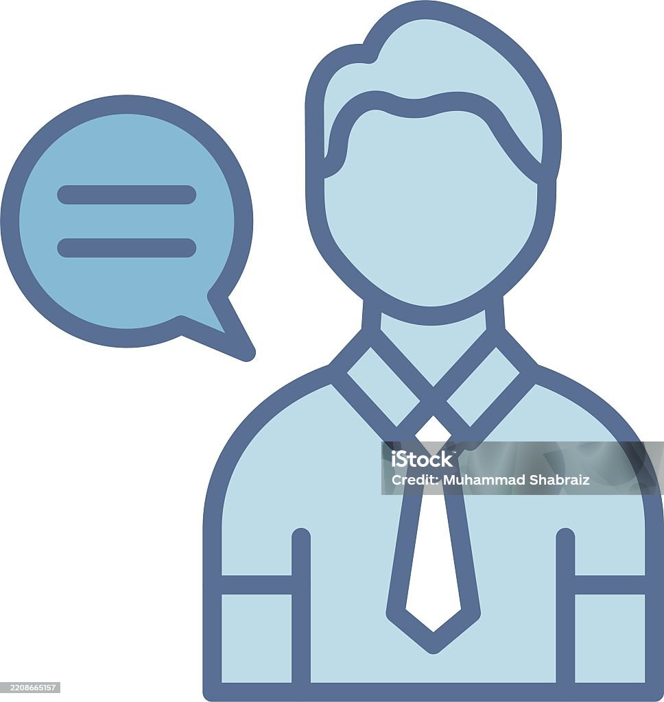 Vector Interview Blue Interview Line Fill Blue Stock Illustration - Download Image Now ...
