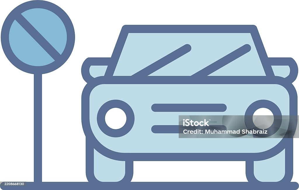 No Entry While Racing No Entry Line Fill Blue Stock Illustration - Download Image Now - Car ...