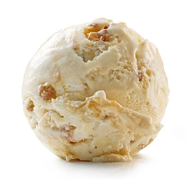 Vanilla ice cream with nuts background pattern.Closeup ,macro shot