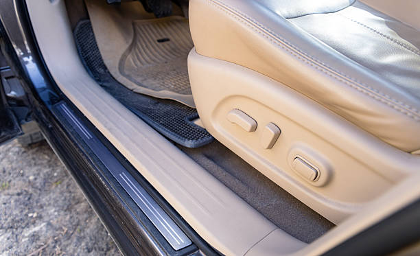 istock Electric seat adjustment. Automatic, luxurious and comfortable car seats with control panel and adjustments. Modern car interior with details of chairs 2208680076