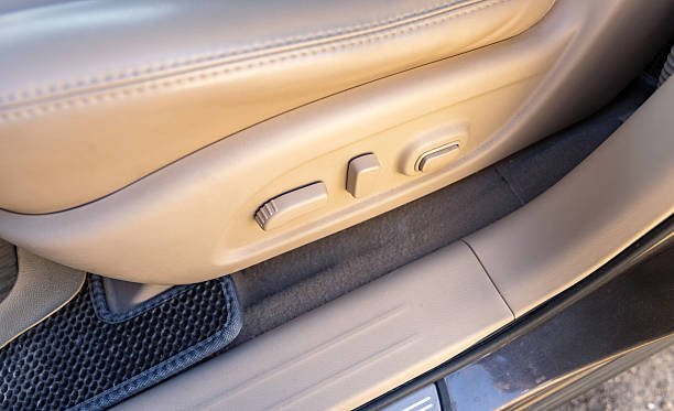 istock Electric seat adjustment. Automatic, luxurious and comfortable car seats with control panel and adjustments. Modern car interior with details of chairs 2208681404