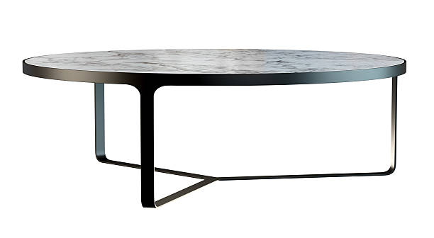 istock Round metal coffee table isolated on white background. Clipping path included. 3D render. 2208691503