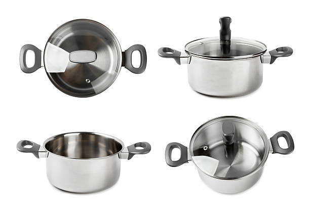 istock Stainless steel saucepan isolated on white background. Modern saucepan. Kitchen utensils. Cooking pan. Cooking concept. Mockup 2208694674