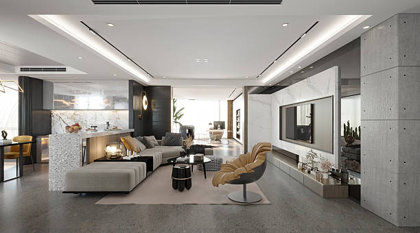 istock 3d render of apartment interior  living and dining room 2208697178