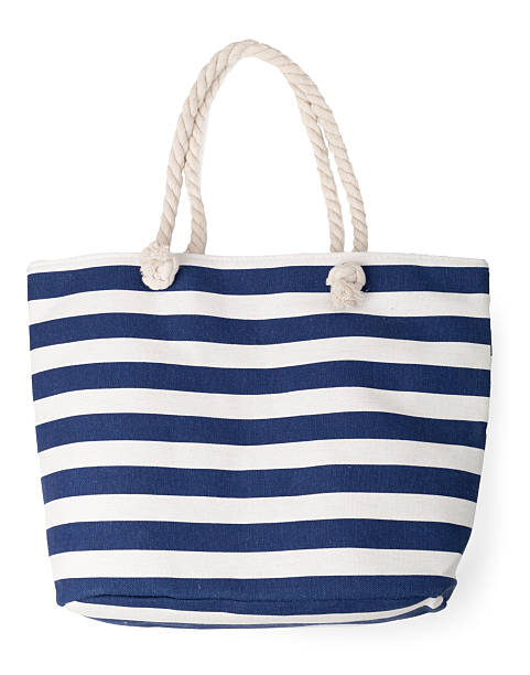 istock Blue beach bag isolated on white, top view 2208704080
