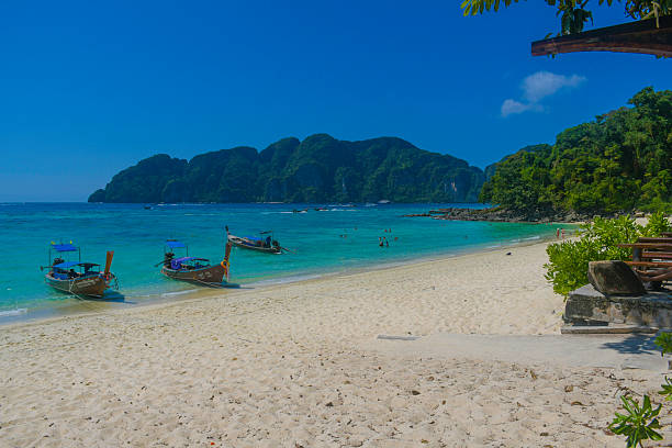 istock Phi phi island seascape with long tail boat in Krabi Thailand 2208715230