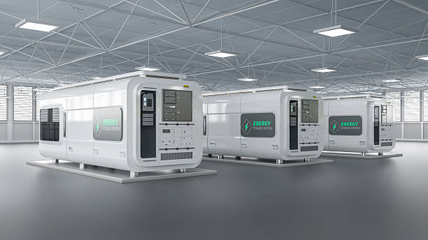istock Amount of energy storage systems or battery container units in factory 2208725367