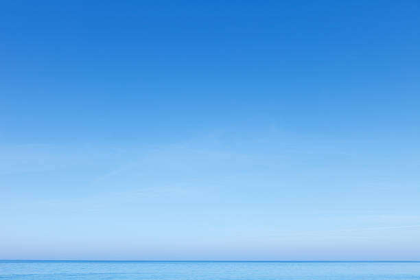istock Clear blue sky over the sea. The horizon line 2208733886