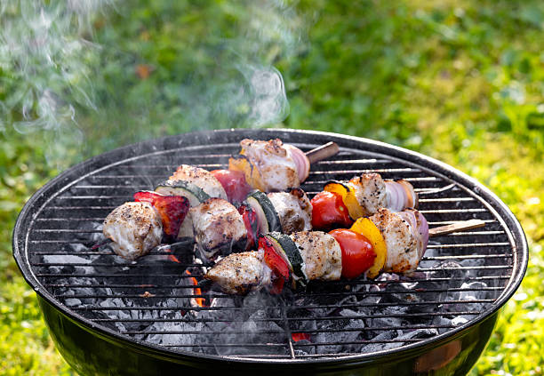 istock chicken meat and vegetable skewers 2208735446