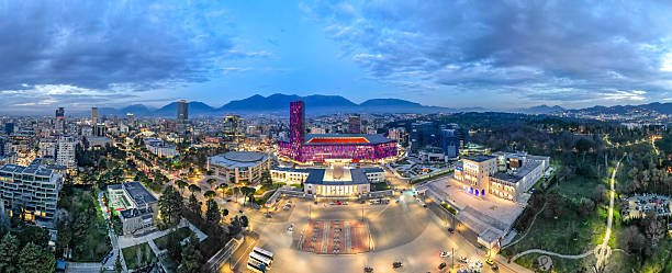 istock Panorama of Tirana from drone 2208741791