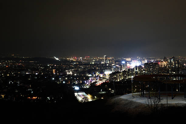 Almaty city at night, Kazakhstan