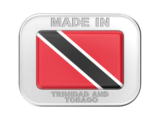 The image shows the national flag of Trinidad and Tobago, featuring its iconic red field crossed diagonally by a bold black band edged in white. The striking design symbolizes strength, purity, and the nation’s vibrant identity.